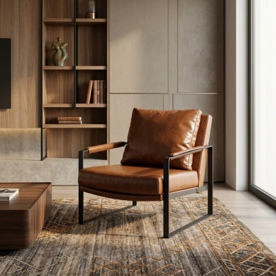 Designer Lehn Stuhl Polster Sofa Sitzer Fernseh Wohnzimmer Sessel Club