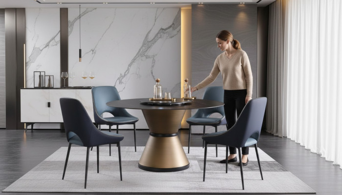 Moderne Esszimmer Wohnzimmer Küche Rundes Tische Esstisch Design Tisch Runde