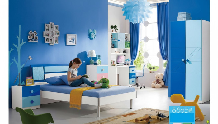 Kinderzimmer Set Bett Kleiderschrank Modernes Jugend Schlaf Zimmer Neu 4tlg.Set