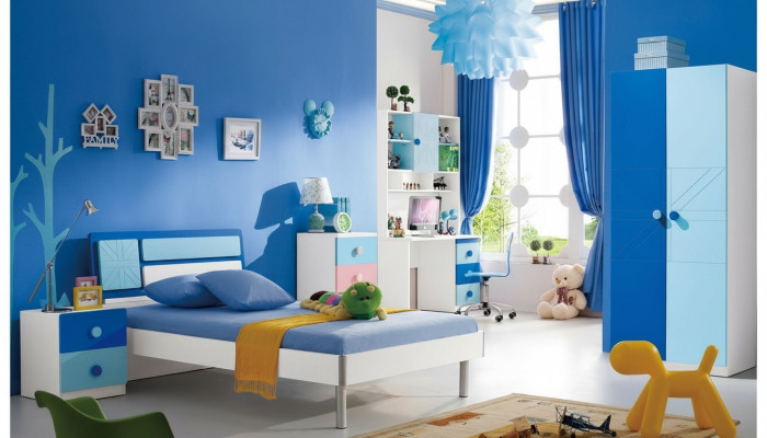 Kinderzimmer Set Bett Kleiderschrank Modernes Jugend Schlaf Zimmer Neu 4tlg.Set