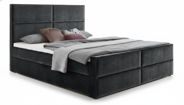 Boxspring Bett Lederbett 200x200cm Hotel Doppelbett Luxus Betten Modernes Neu