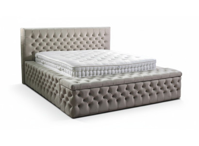 Chesterfield Doppel Hotel Betten Schlaf Zimmer Leder Modern Bett Polster