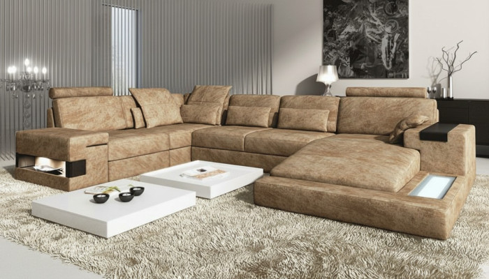 Ecksofa U-form Sofa Polstersofa Couch Sofas Couchen Ecksofas Design Möbel Neu