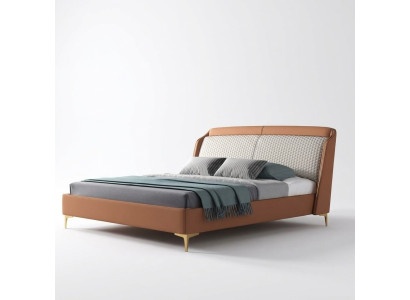 Bett Polster Design Luxus Doppel Hotel Ehe Schlaf Zimmer Leder 180x200cm