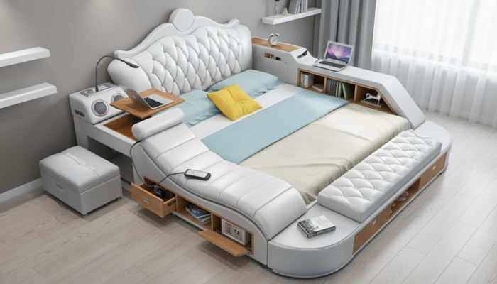Chesterfield Doppel Luxus Design Bett Polster Betten180x200 Multifunktion