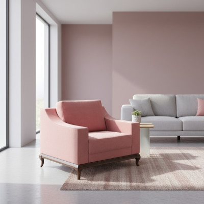 Sessel Design Möbel klassische Stil Wohnzimmer 95 x 100 cm Lounge Sessel Neu