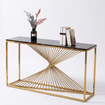 Designer Luxus Konsole Tisch Konsolen Tische Holz Metall Design Gold