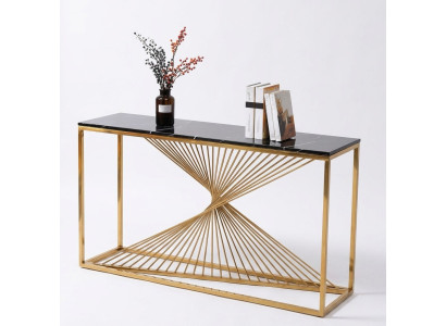 Designer Luxus Konsole Tisch Konsolen Tische Holz Metall Design Gold