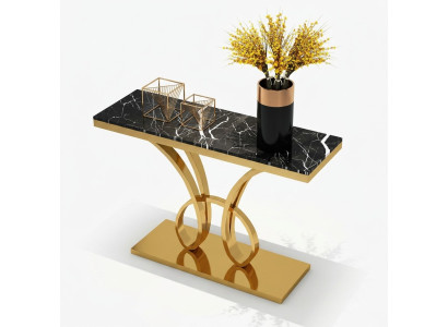 Moderner Konsolentisch Designer Gold Handgemacht Edelstahl 120x40cm