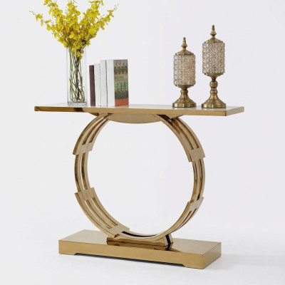 Designer Luxus Modern Konsolentisch Konsolen Tisch Edelstahl Metall