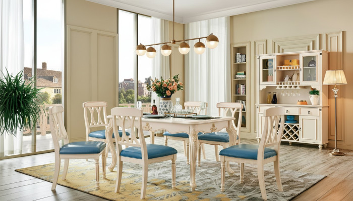 Esszimmer Möbel Esstisch 6 x Stuhl Ess Set Holz Küche Gruppe Garnitur Neu 7tlg.