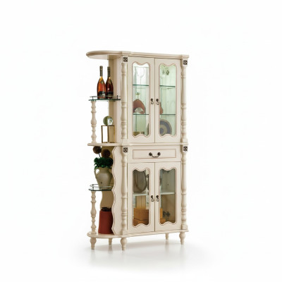 Vitrine Vitrinenschrank Wohnzimmer Klassisch Glas Bar Holz Schrank Glasschrank