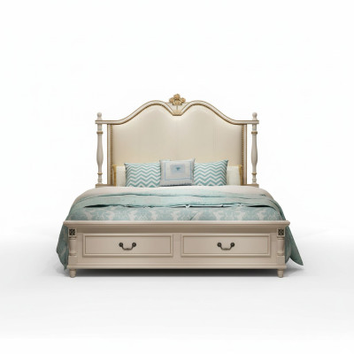 Bett Polster Design Luxus Doppel Hotel Betten Königliches Barock Holz Möbel Neu