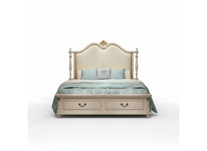 Bett Polster Design Luxus Doppel Hotel Betten Königliches Barock Holz Möbel Neu