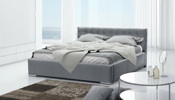 Bettrahmen Doppelbett Modern Ehebett Betten Polsterbett Grau Schlafzimmer 160 cm