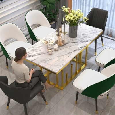 Luxus Esstisch Esszimmer Möbel Einrichtung Tisch Metall Design Tische Esstische