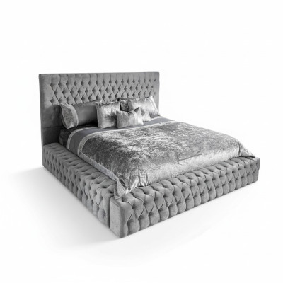 Doppel Betten Ehe Schlaf Zimmer Leder Hotel Neu Bett Polster Design Luxus Metall