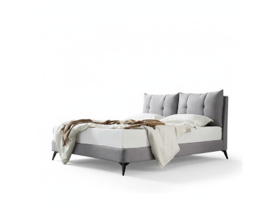 Doppel Hotel Bett Betten Beige 180x200 Schlaf Zimmer Leder Polster Design