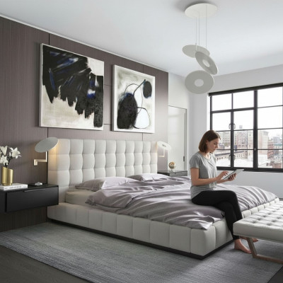 Modernes Gestell Luxus Schlaf Zimmer Betten Hotel Design Leder Bett