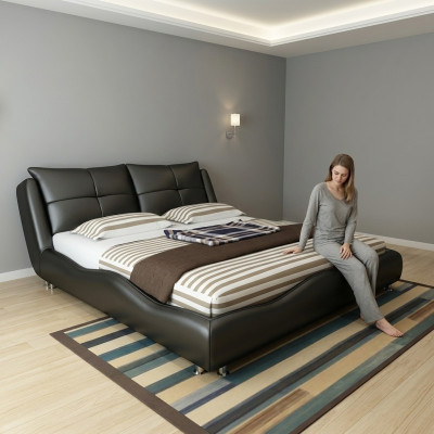 Modernes Hotel Gestell Luxus Schlaf Zimmer Betten Design Leder Bett