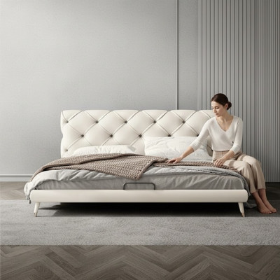 Betten 180x200cm Schlaf Zimmer Textil Stoff Bett Chesterfield Design Luxus