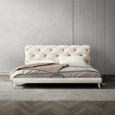 Betten 180x200cm Schlaf Zimmer Textil Stoff Bett Chesterfield Design Luxus