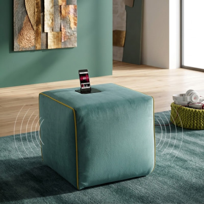 Hocker Ladestation Handy Polsterhocker Sitzhocker Hocker Ottomane Pouf Fußhocker