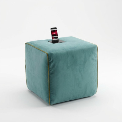 Hocker Ladestation Handy Polsterhocker Sitzhocker Hocker Ottomane Pouf Fußhocker
