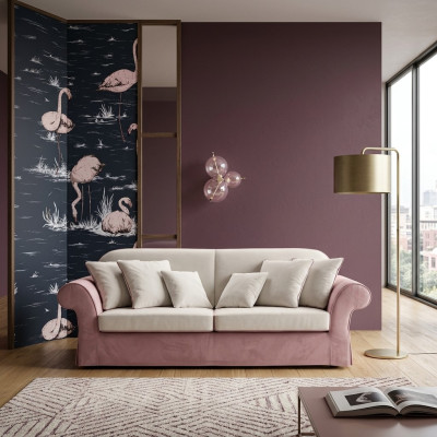 Klassische Polstermöbel Sofas Design Luxus Couch Sofa Textil Sofas Rosa 3 Sitzer