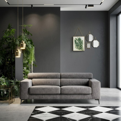 Moderne 3er Sitz Sofas Zimmer Möbel Grau Design Dreisitzer Couch Polster Sofa