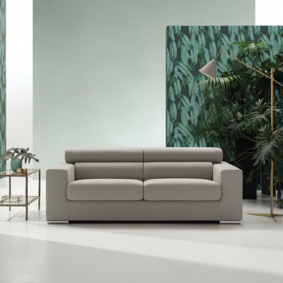 Sofa 3 Sitzer Couch Moderne Luxus Polster Sitz Sofa Textil Grau Stoff alfitalia