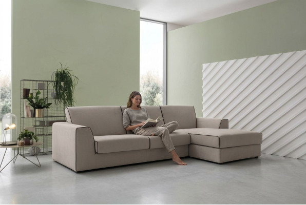 Grau Couch Wohnlandschaft Stoff Eck Sofa Design Textil Sofa L-Form alfitalia Neu