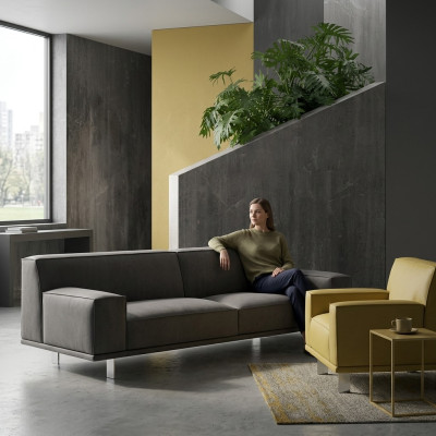 Sofagarnitur 3+1 Sitzer Textil Relax Set Design Sofas Polster Couchen alfitalia