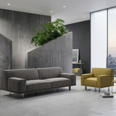 Sofagarnitur 3+1 Sitzer Textil Relax Set Design Sofas Polster Couchen alfitalia