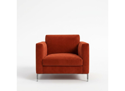 Design Lounge Club Relax Sessel Stuhl Polster Fernseh Textil Rot Luxus Stoff Neu