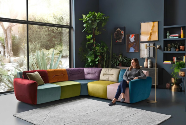 Ecksofa Textil Eck Wohnlandschaft Design Ecksofa Sofa Couch Italien Alfitalia