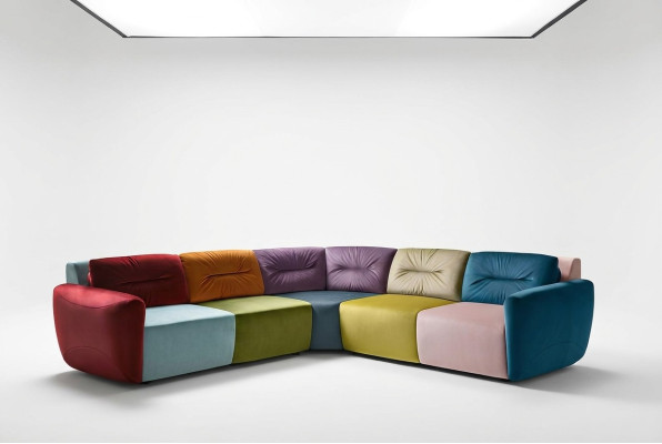 Ecksofa Textil Eck Wohnlandschaft Design Ecksofa Sofa Couch Italien Alfitalia