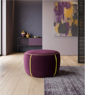 Oval Design Polster Hocker Fußhocker Ottomane Sitz Textil Gepolstert Pufa