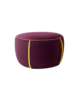 Oval Design Polster Hocker Fußhocker Ottomane Sitz Textil Gepolstert Pufa