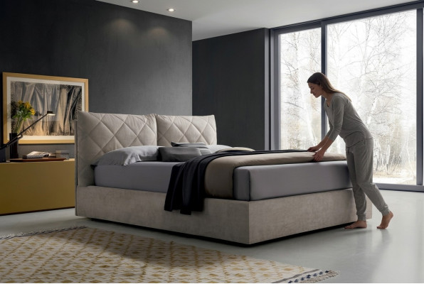 Designer Bett Stoff Hotel Holz Betten Doppel Schlaf Zimmer Luxus Modern Italien