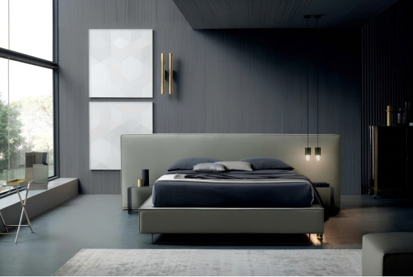 Luxus Polster Samt Stoff Designer Bett Schlafzimmer Betten Leder Hotel Neu