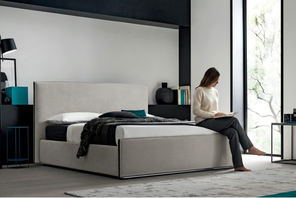 Italienische Möbel Design Bett Schlafzimmer Betten Leder Hotel Luxus Polster Neu
