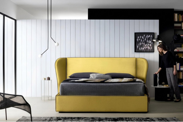 Möbel Stoff Design Einrichtung Polsterbett Rahmen Betten Luxus Bett Hotel Royal