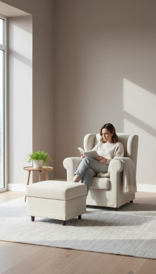 Loungesessel Cocktailsessel Relaxsessel Lehn Polster Sessel + Hocker Clubsessel