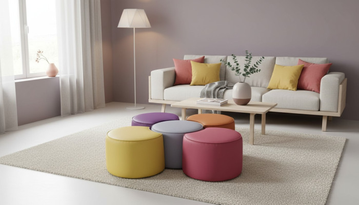 Sitzhocker Hocker Ottomane Fußhocker 5x Hocker Bank Sitz Hocker Set Gruppe