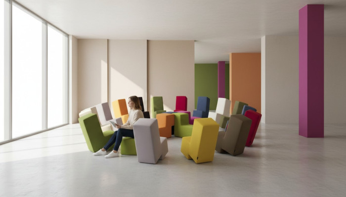 Hocker Ottoman Chaise Lounge Sitzbank Wohnzimmer Möbel gepolstert Fuß Italien