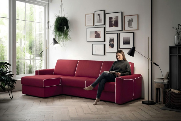 Ecksofa Modern Design Sofa Focus Stoff L-Form Couch Wohnlandschaft Italien Möbel