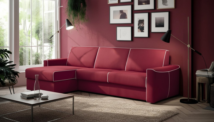 Ecksofa Modern Design Sofa Focus Stoff L-Form Couch Wohnlandschaft Italien Möbel