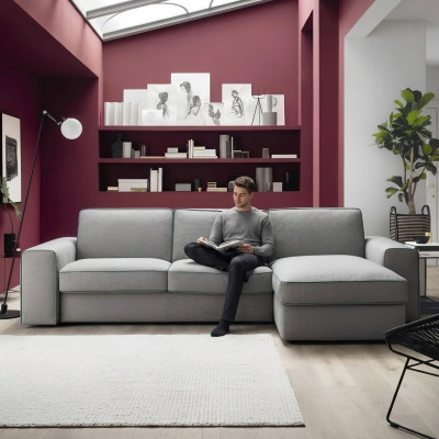 Moderne Luxus Ecke Textil Holz Sofa L-Form alfitalia Design Polster Wohnzimmer