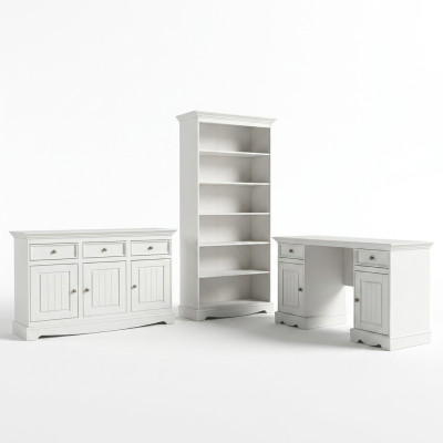 Sekretär Set Kolonial Stil Schreibtisch Schrank Regal Tisch Holz Tische Neu 3tlg